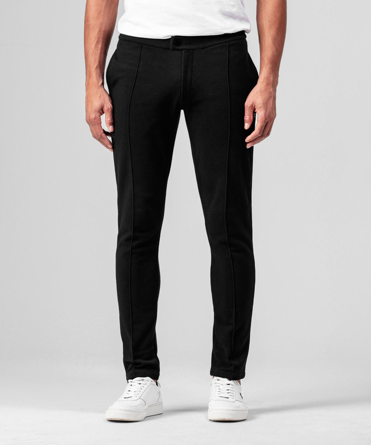 Piqué Tennis Trousers: Black