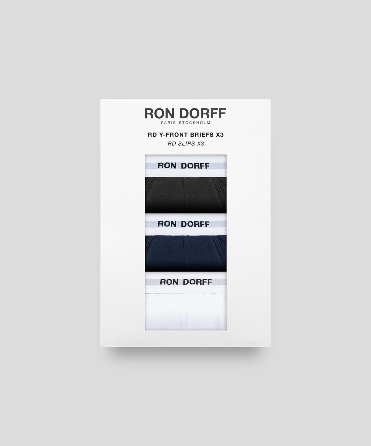 RON DORFF Y-Front Briefs Kit: Navy/White/Black
