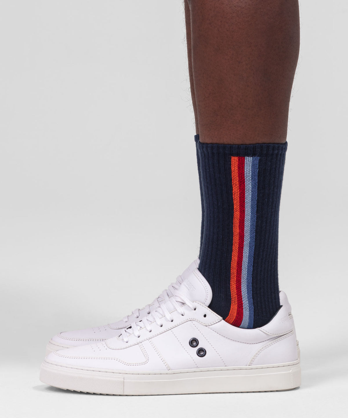 Sports Socks w Side Lines: Navy