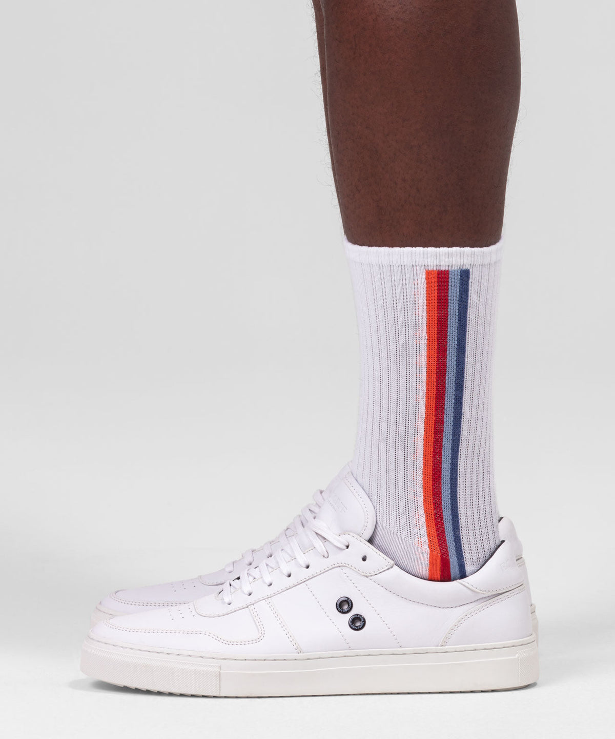 Sports Socks w Side Lines: White