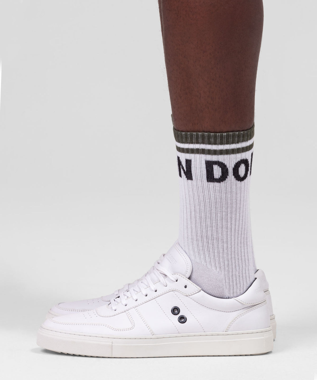 Sports Socks RON DORFF: White / Olive Green