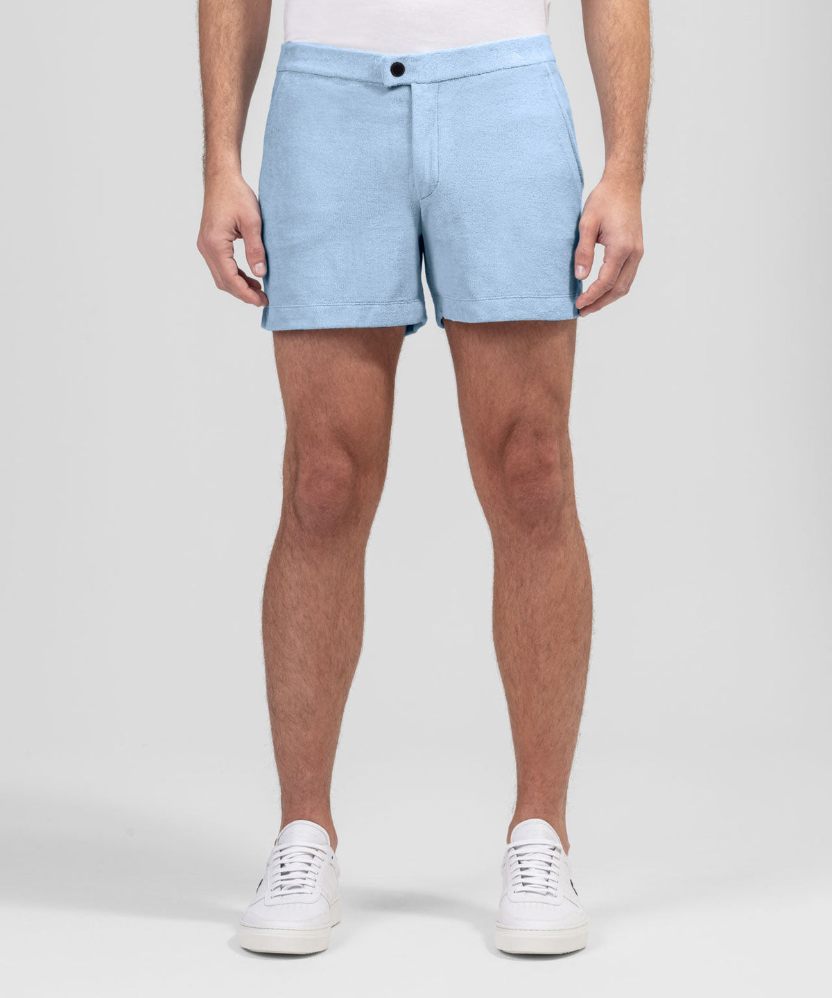 Cotton Terry Tennis Shorts: Dusty Blue