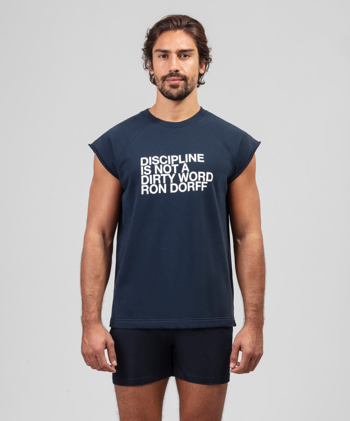 Organic Cotton Sleeveless Sweatshirt DISCIPLINE: Navy