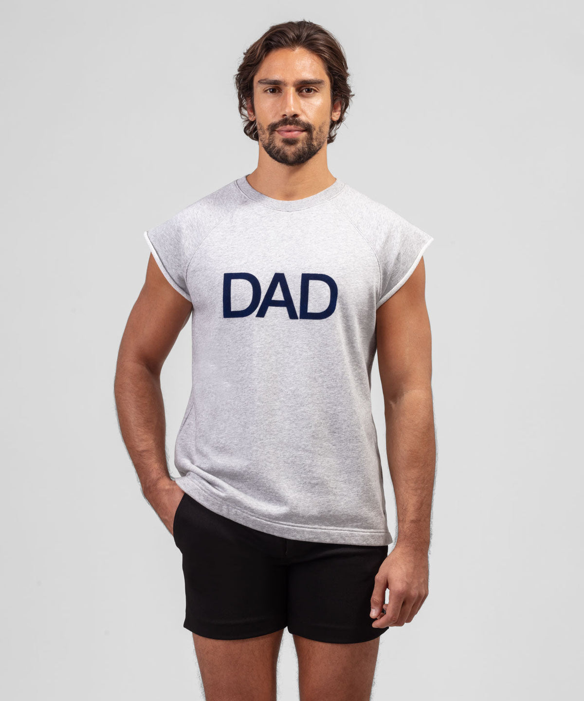 Organic Cotton Sleeveless Sweatshirt DAD: Heather Grey