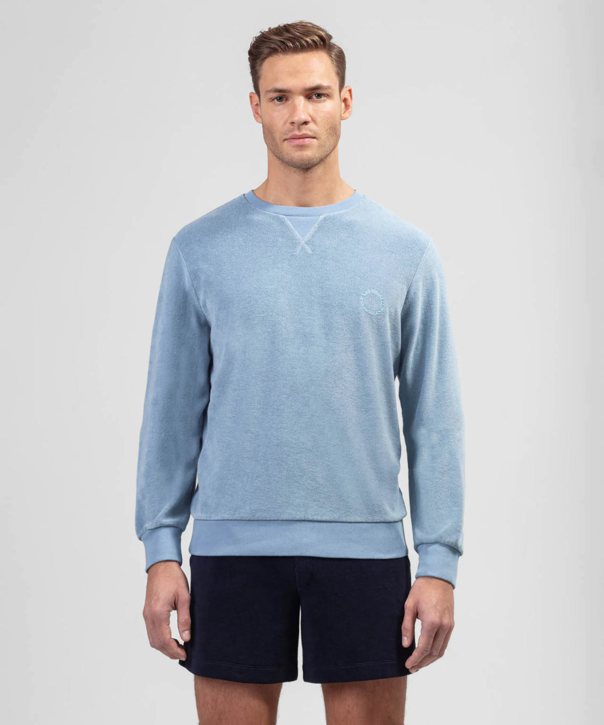 Terry Cotton Sweatshirt: Dusty Blue