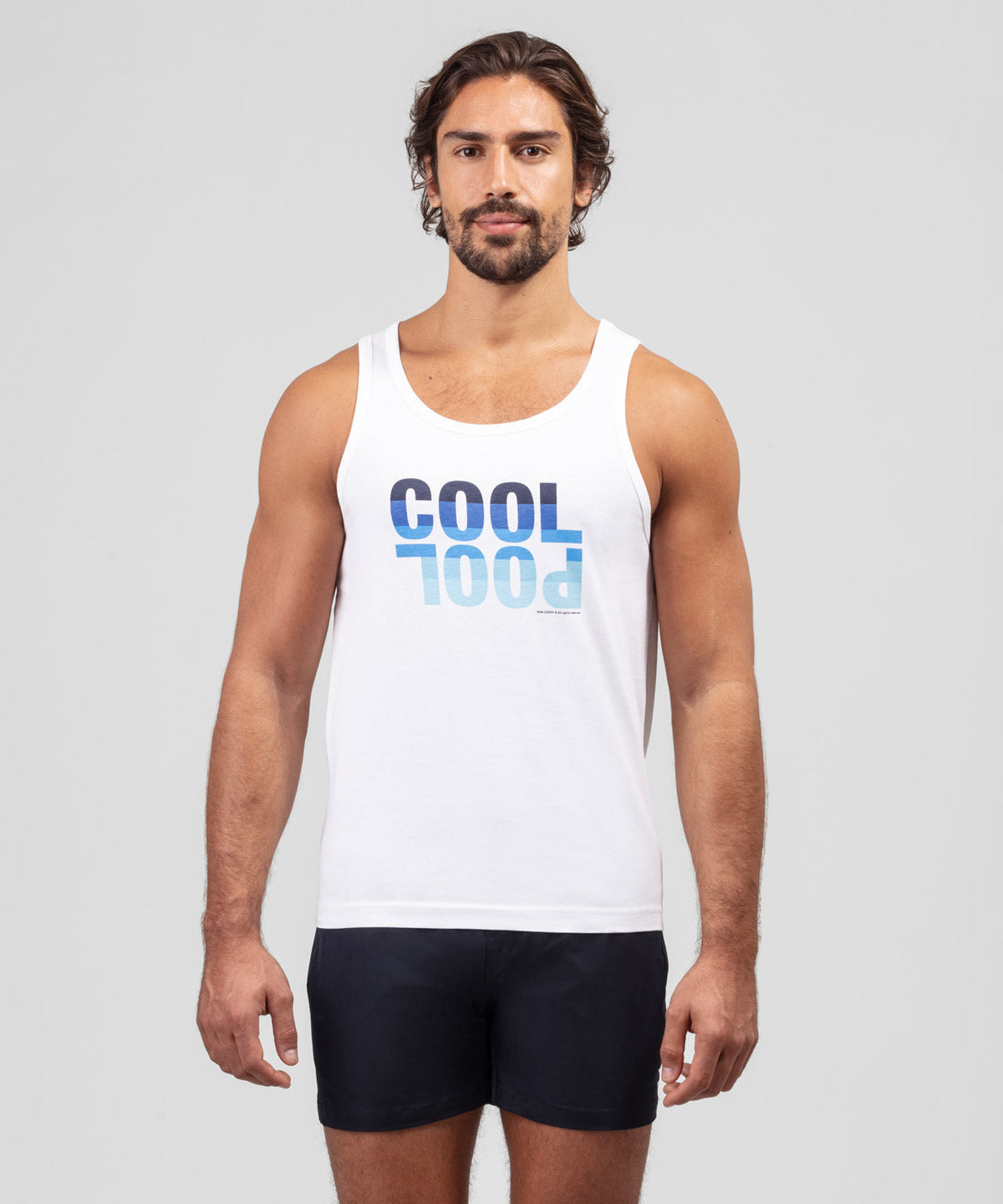 Organic Cotton Tank Top COOL POOL: White
