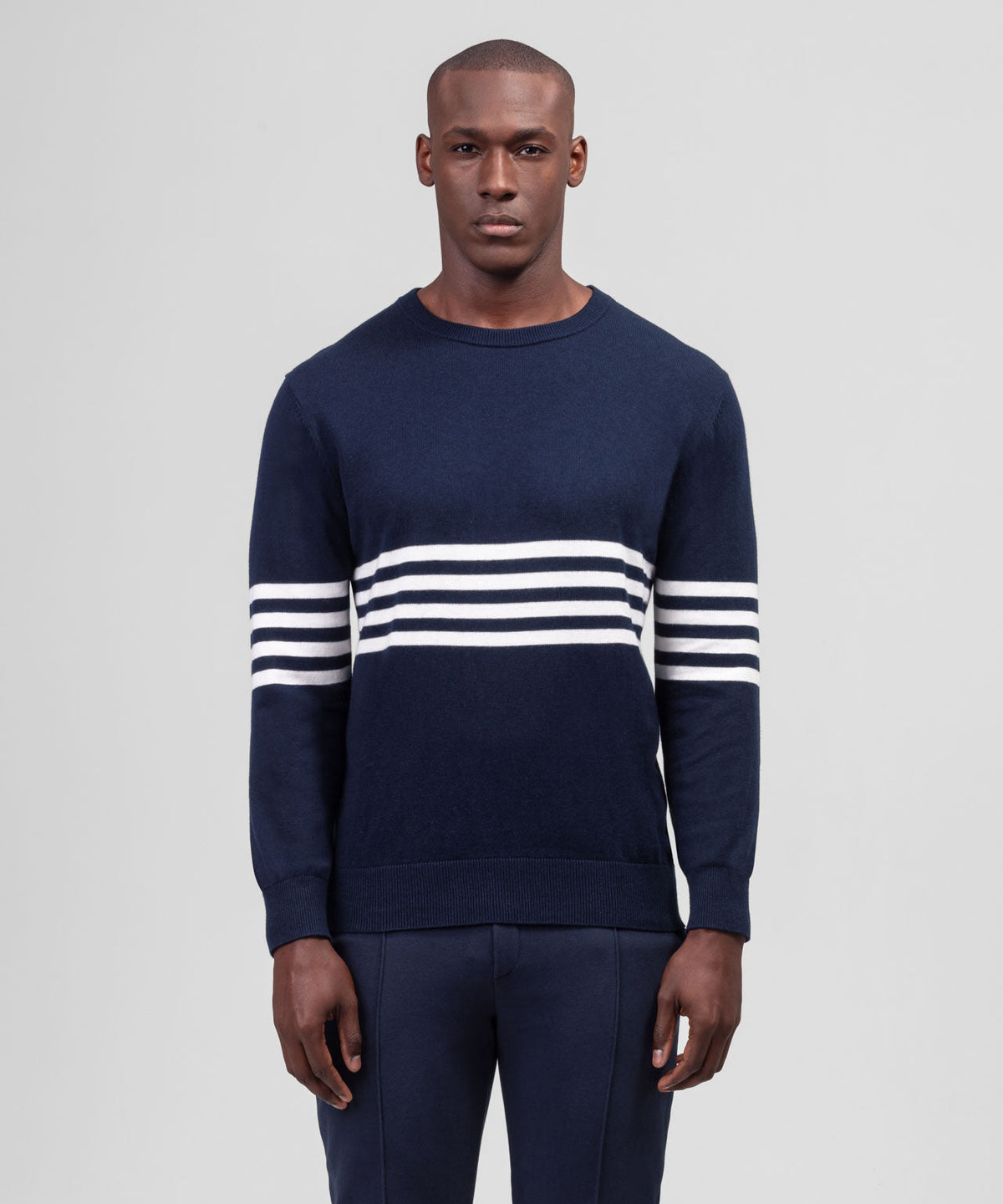 Cotton Cashmere Sweatshirt: Navy
