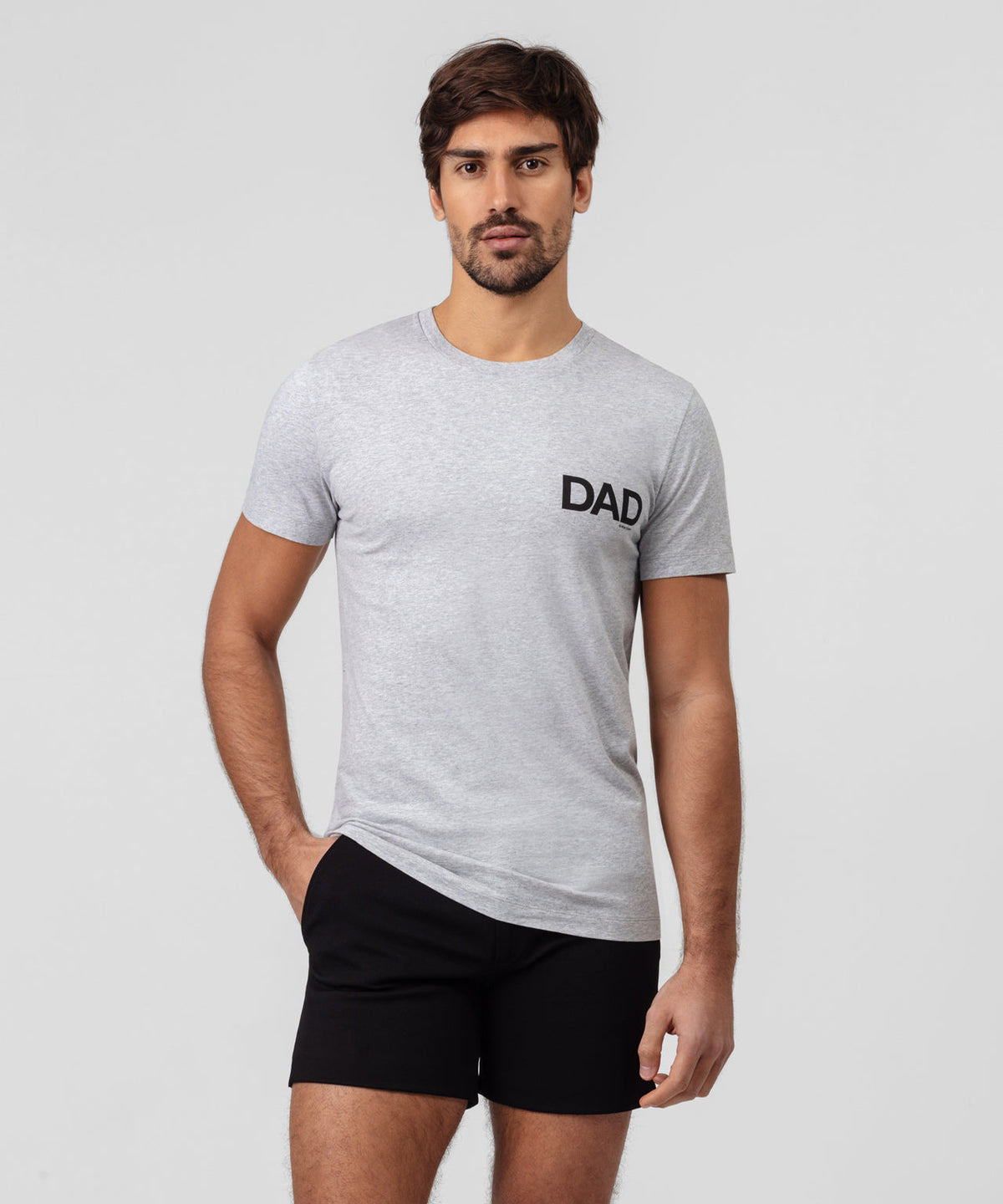 Organic Cotton T-Shirt "DAD": Heather Grey