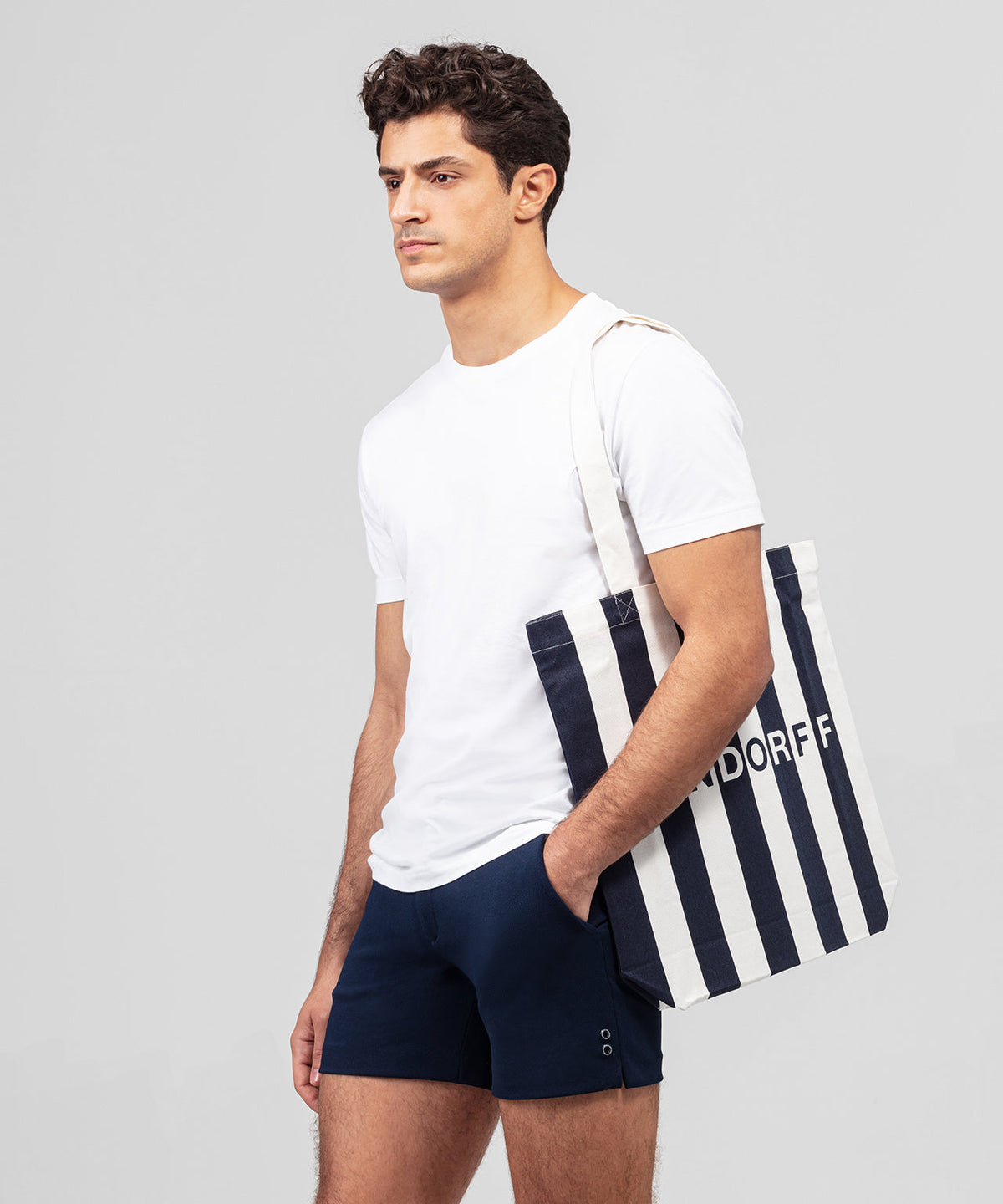Tote Bag RON DORFF: Navy/White