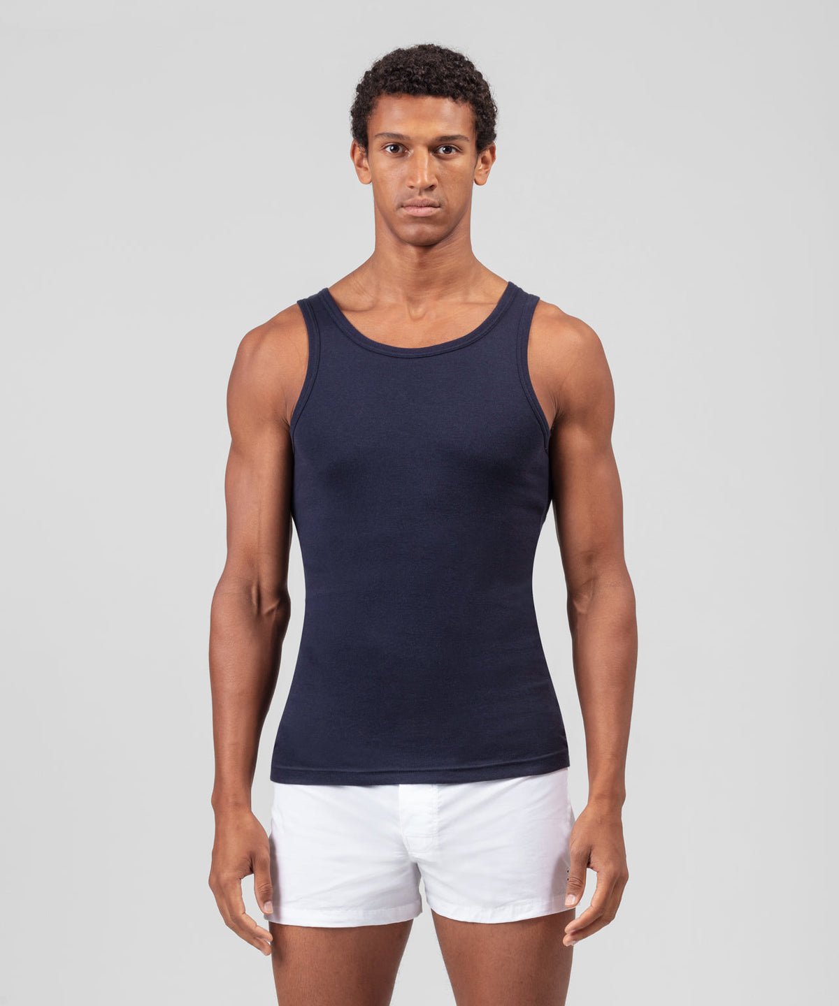 Ribbed Tank Top: Navy