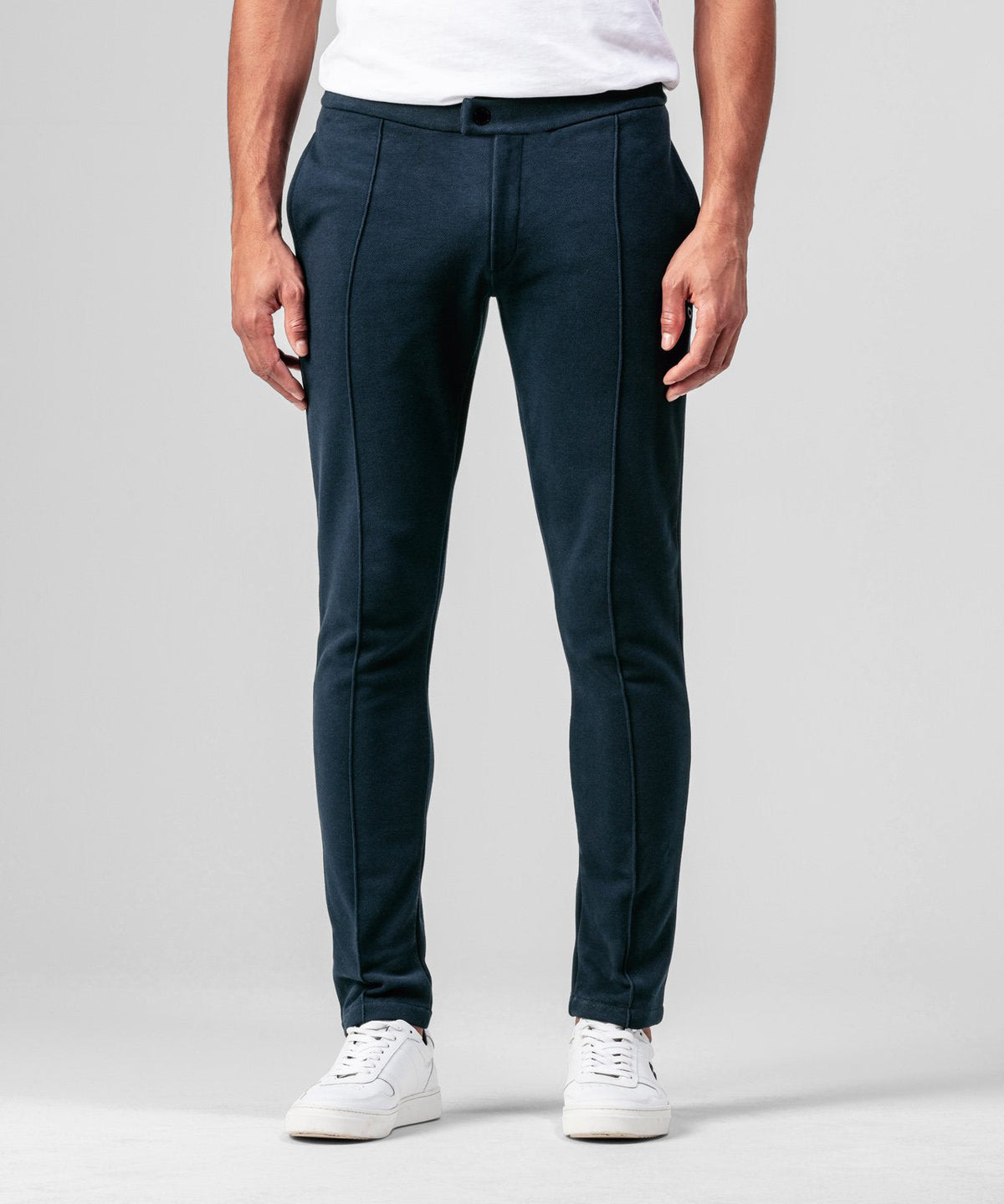 Piqué Tennis Trousers: Navy