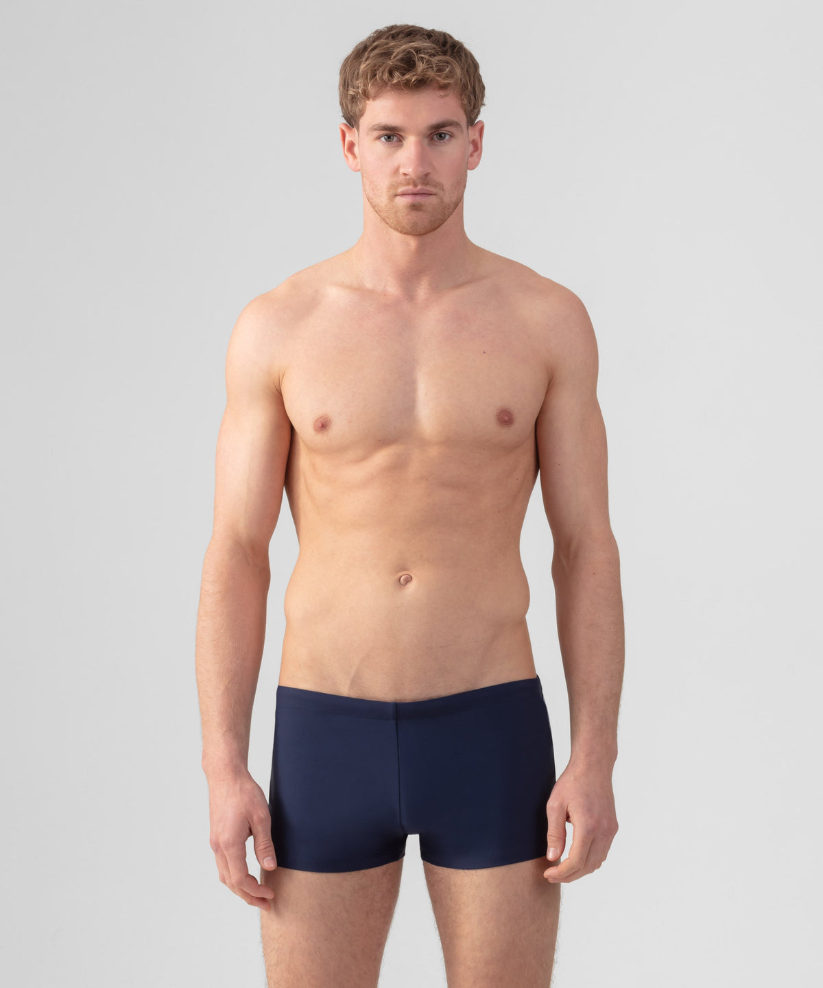 Swim Trunks with Side Pipings: Navy