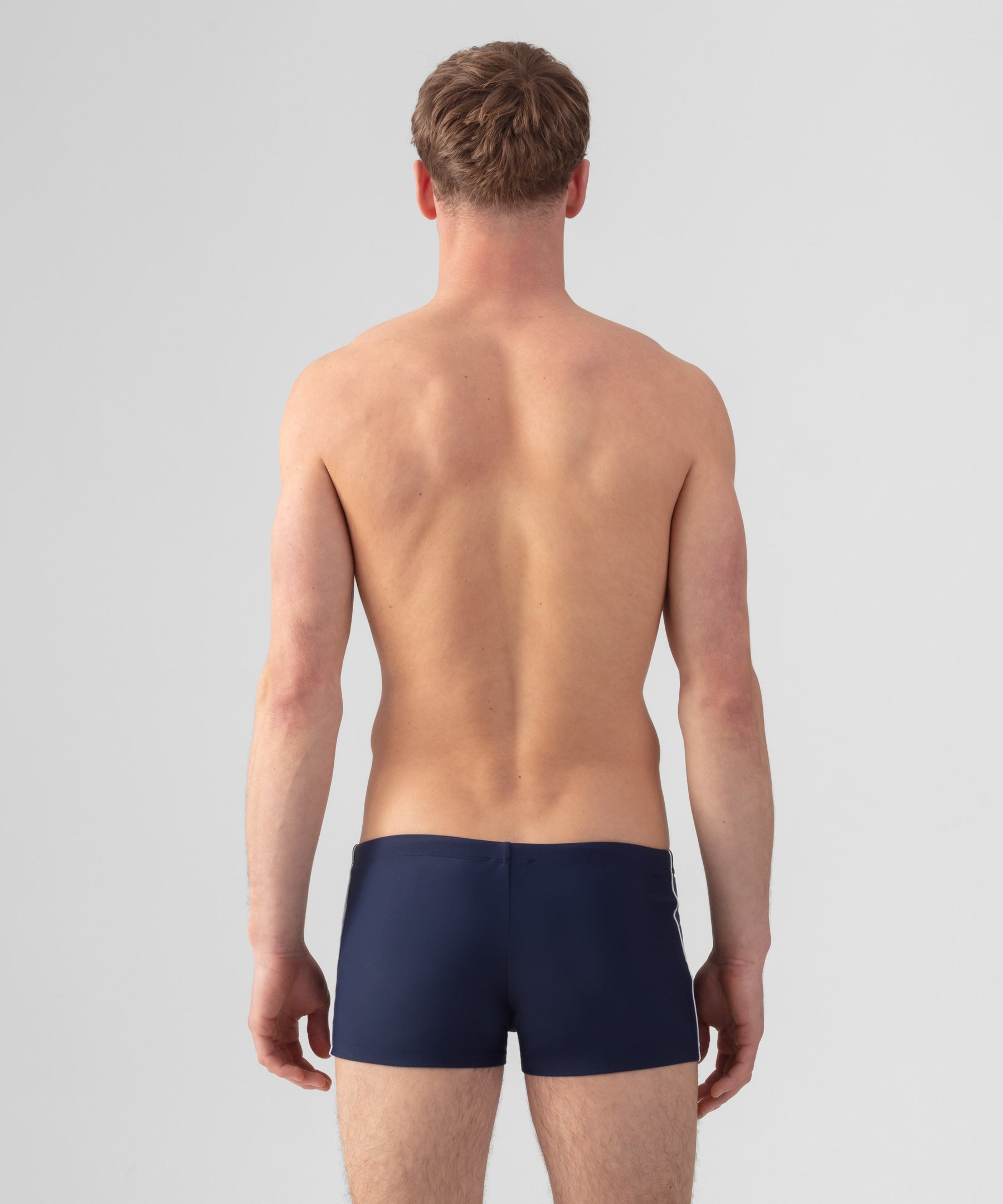 Swim Trunks with Side Pipings: Navy