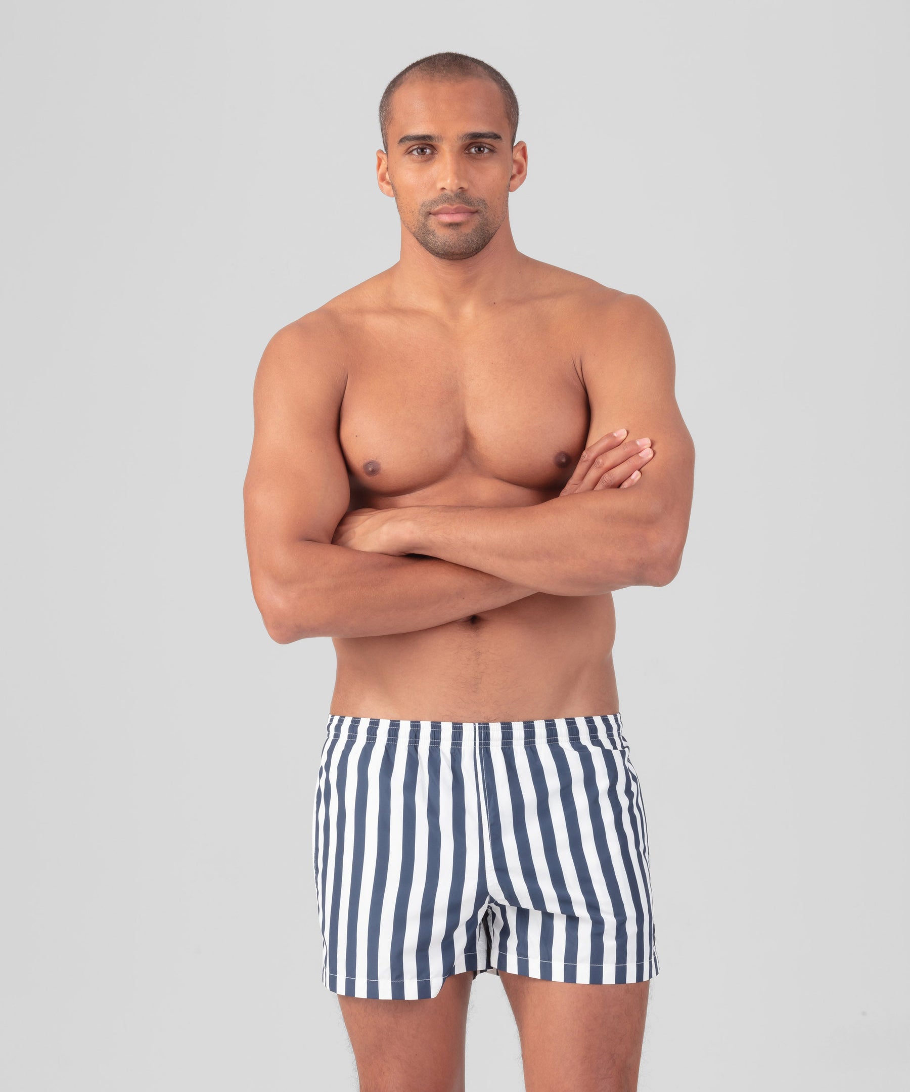 Recycled Polyester Swim Shorts: Navy/White