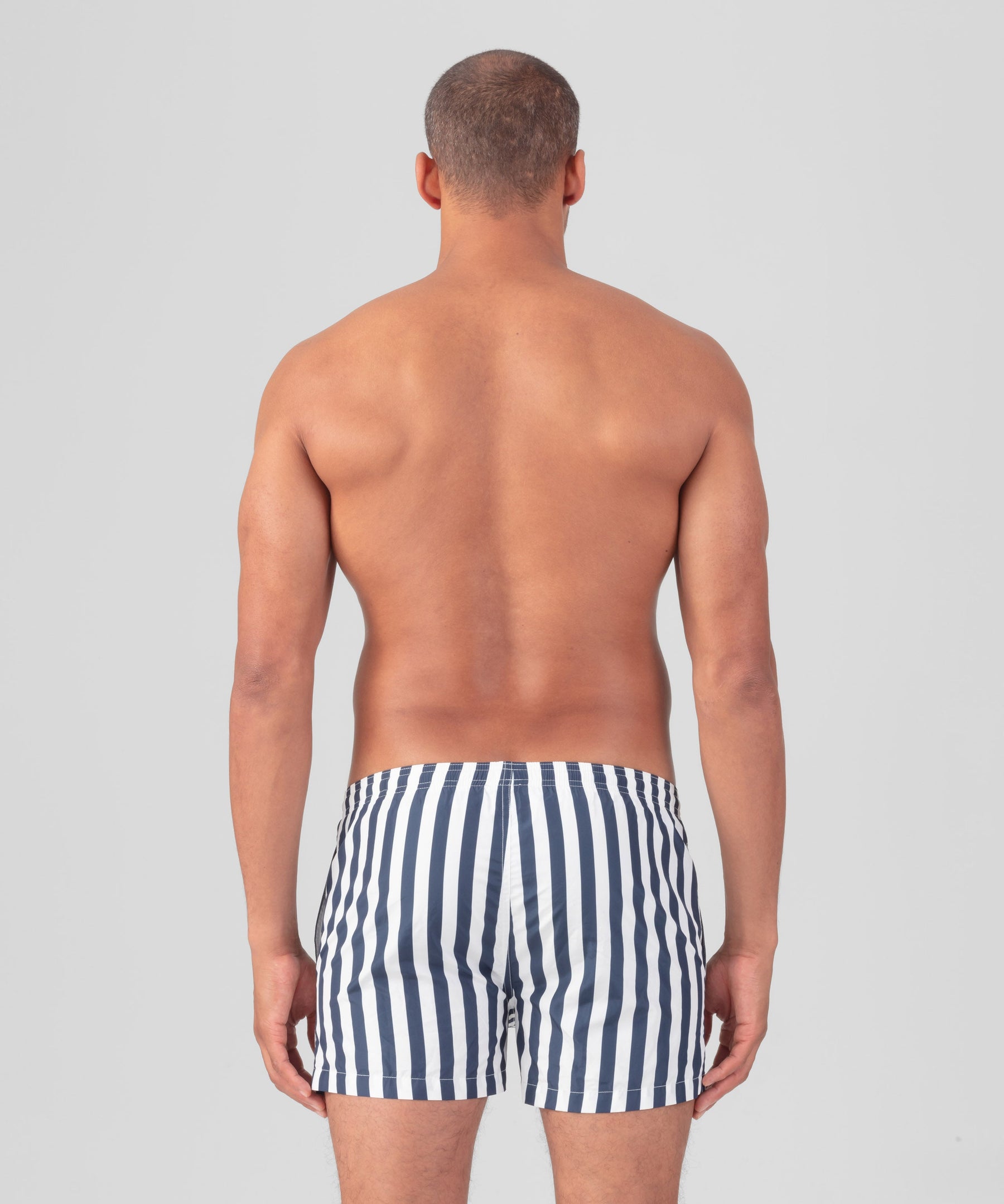 Swim Shorts Vertical Stripes: Navy/White