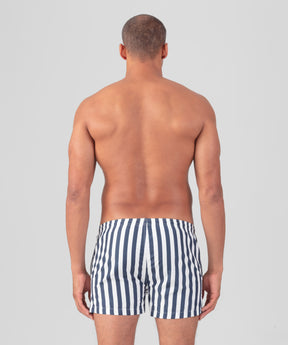 Recycled Polyester Swim Shorts: Navy/White