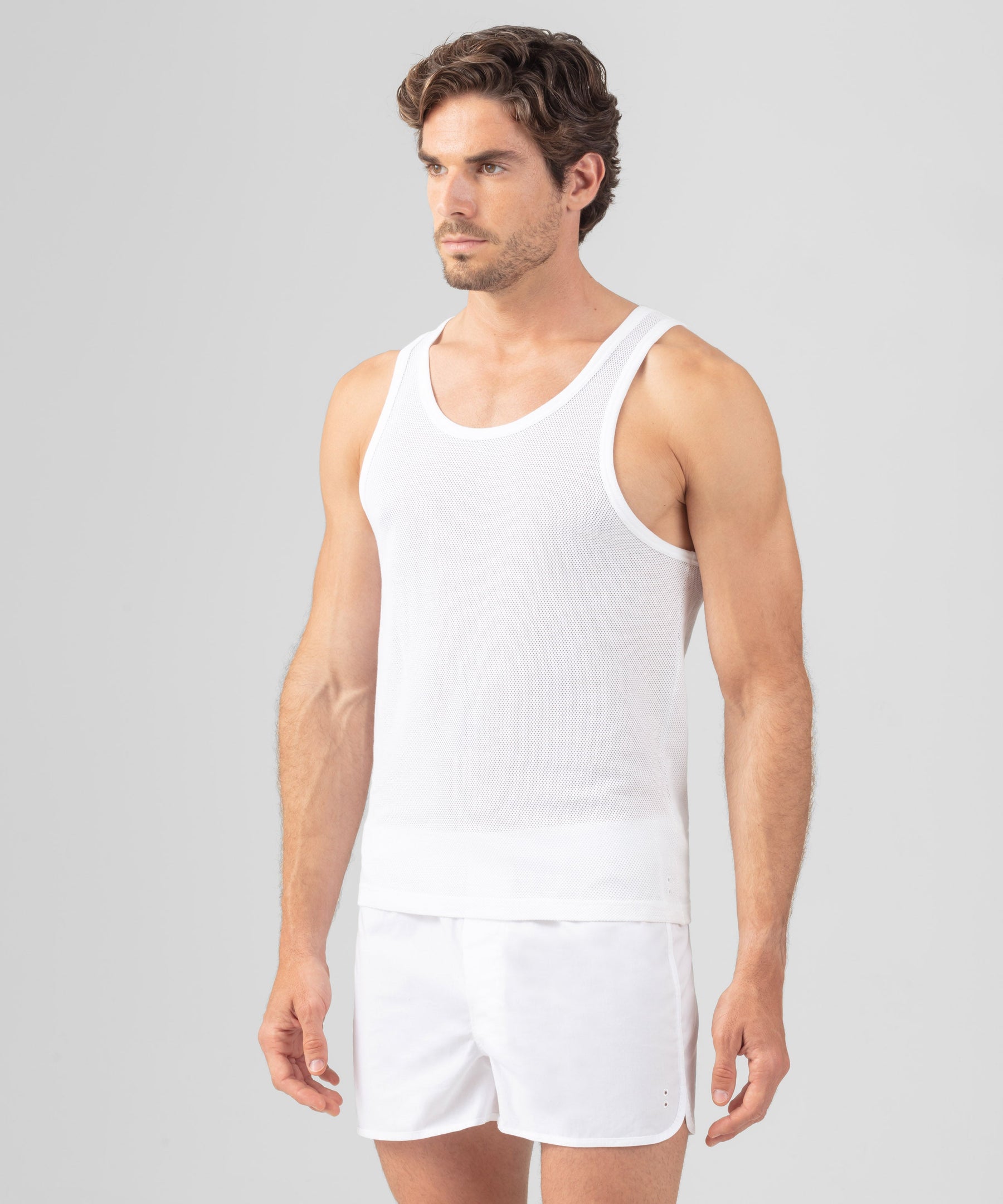 Underwear Tank Top Mesh: White