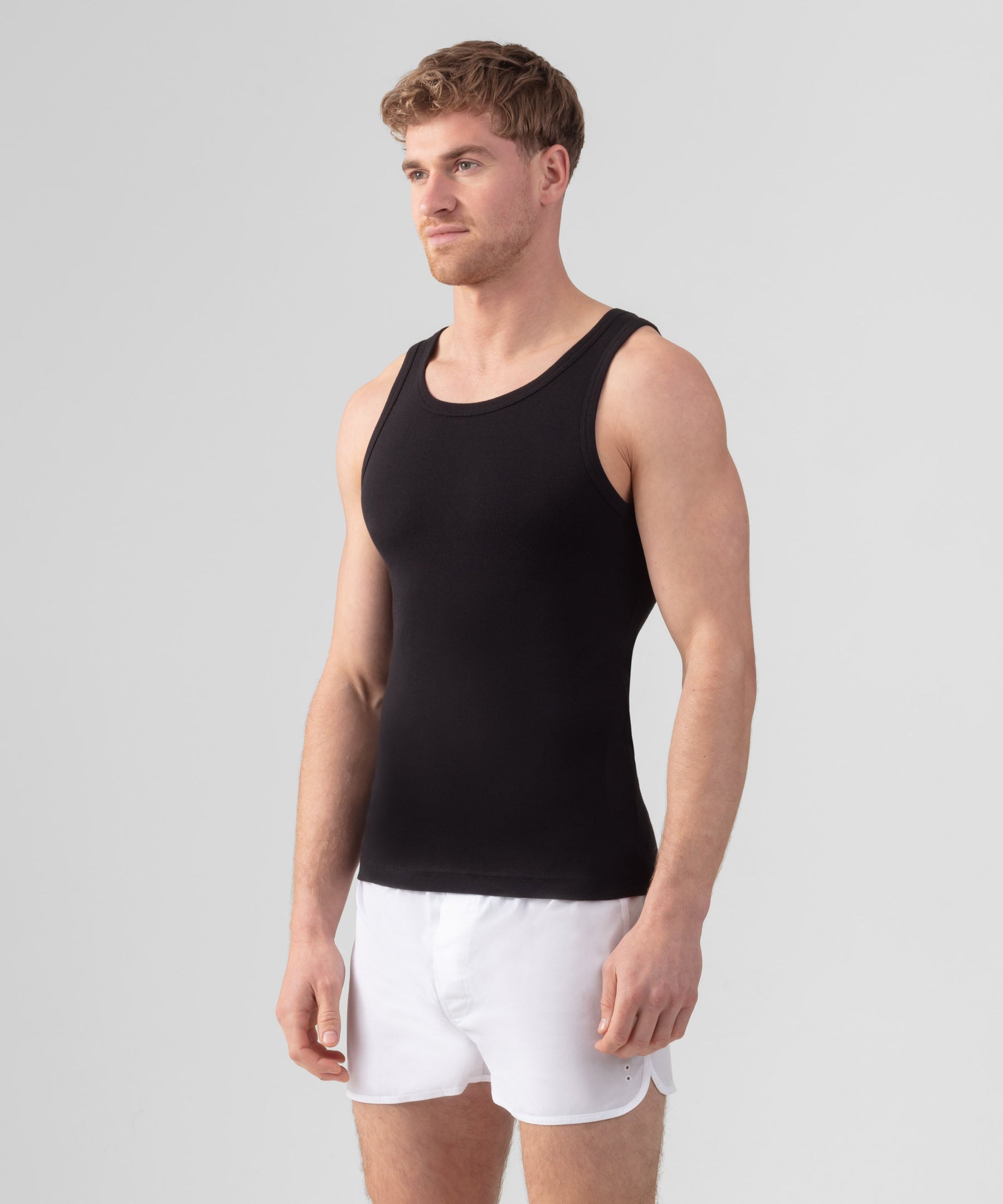 Ribbed Tank Top: Black