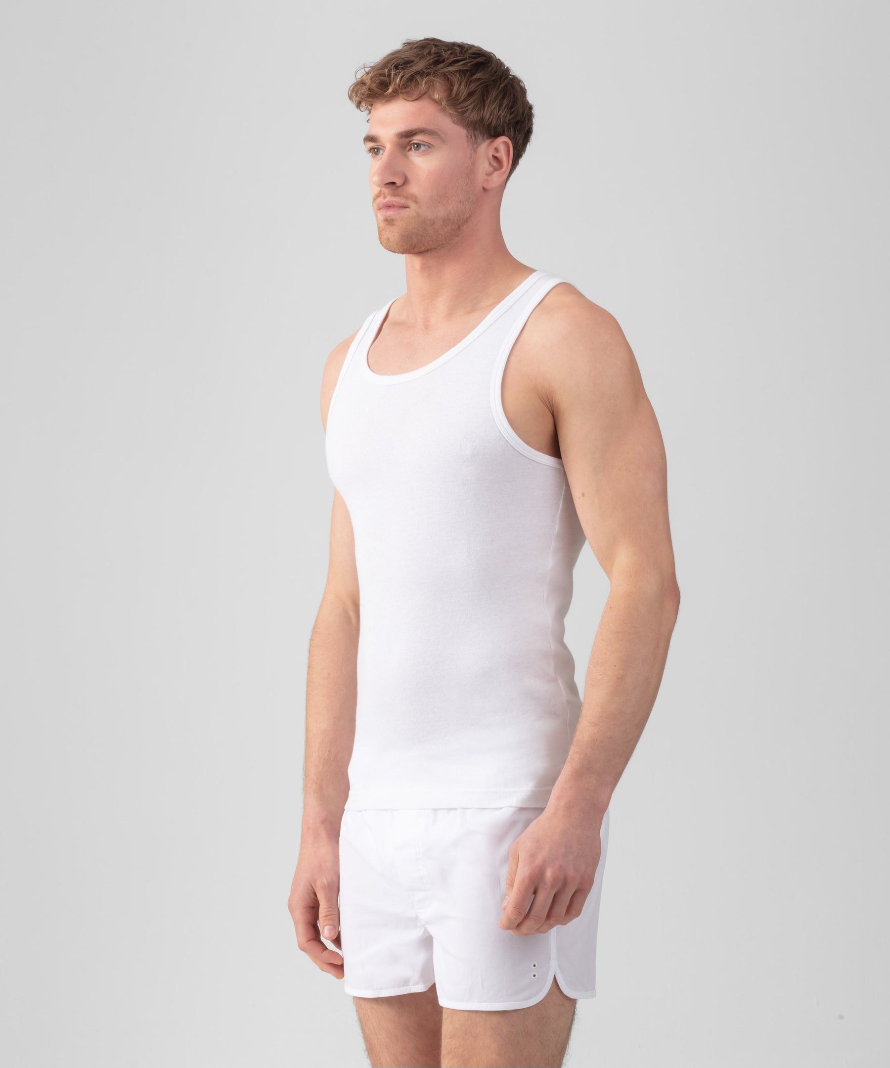 Ribbed Tank Top: White