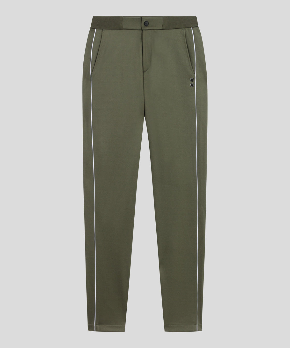 Track Pants w Piping: Dark Olive Green