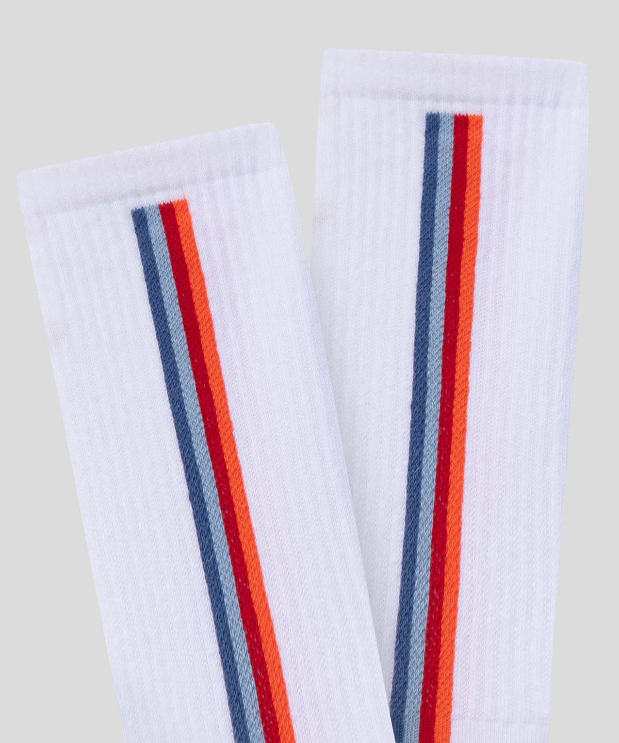 Sports Socks w Side Lines: White
