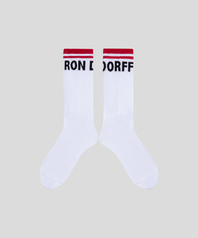 Sports Socks RON DORFF: White / Amalfi Red