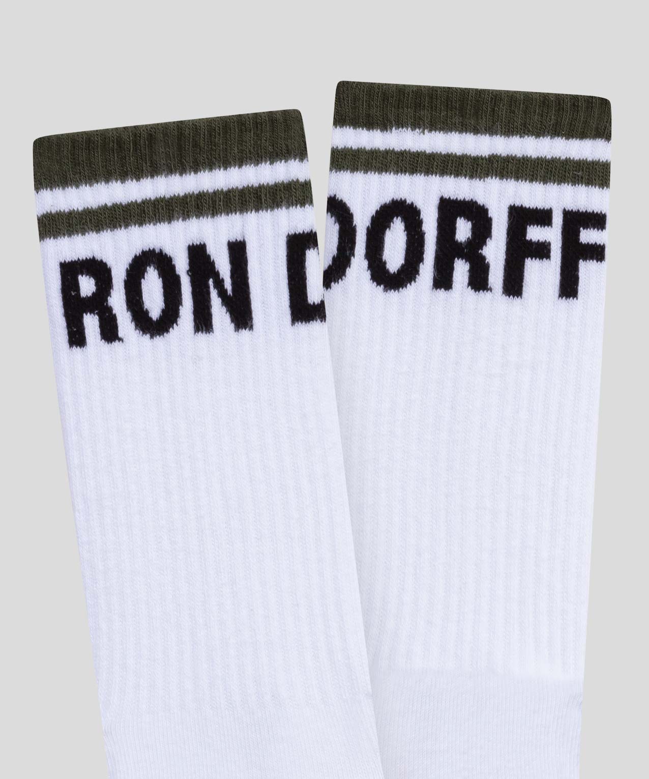 Sports Socks RON DORFF: White / Olive Green