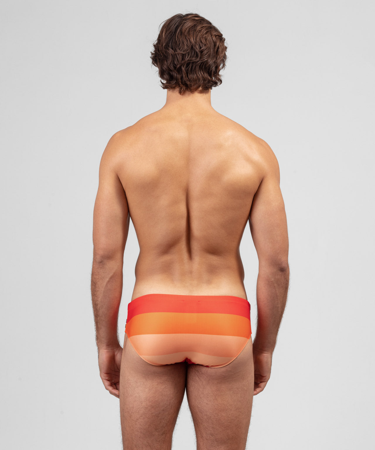 Swim Briefs Big Stripes: Spritz Orange