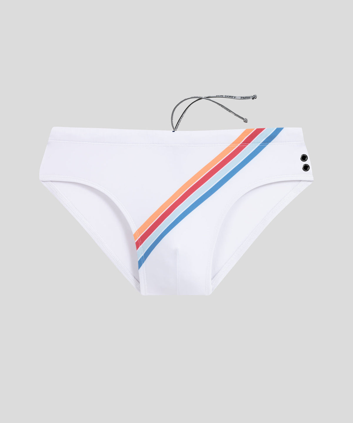 Swim Briefs Diagonal Multico Stripes: White
