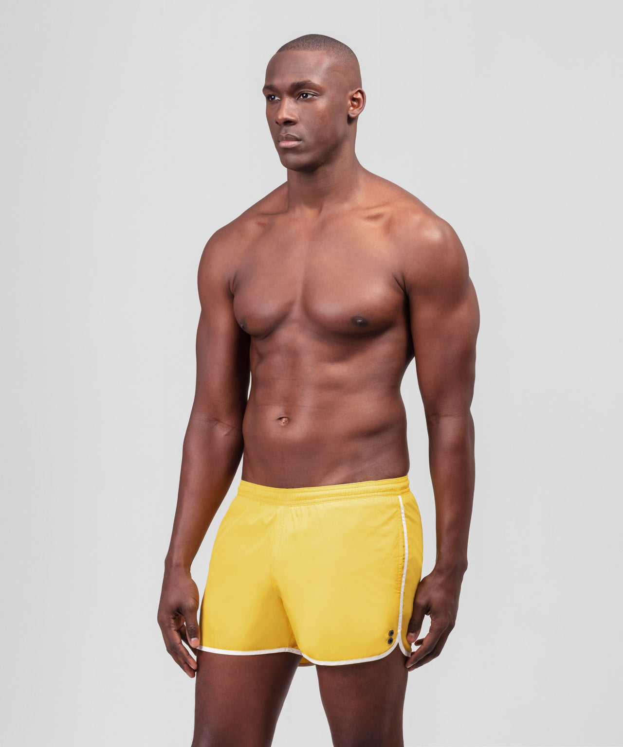 Marathon Swim Shorts: Lemon Yellow / White