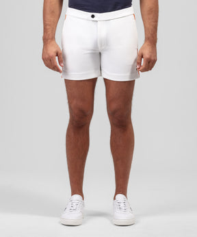 Tennis Shorts w Side Lines: Off White
