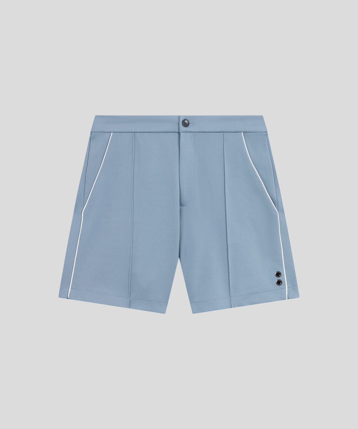 Tennis Shorts w Piping: Dusty Blue