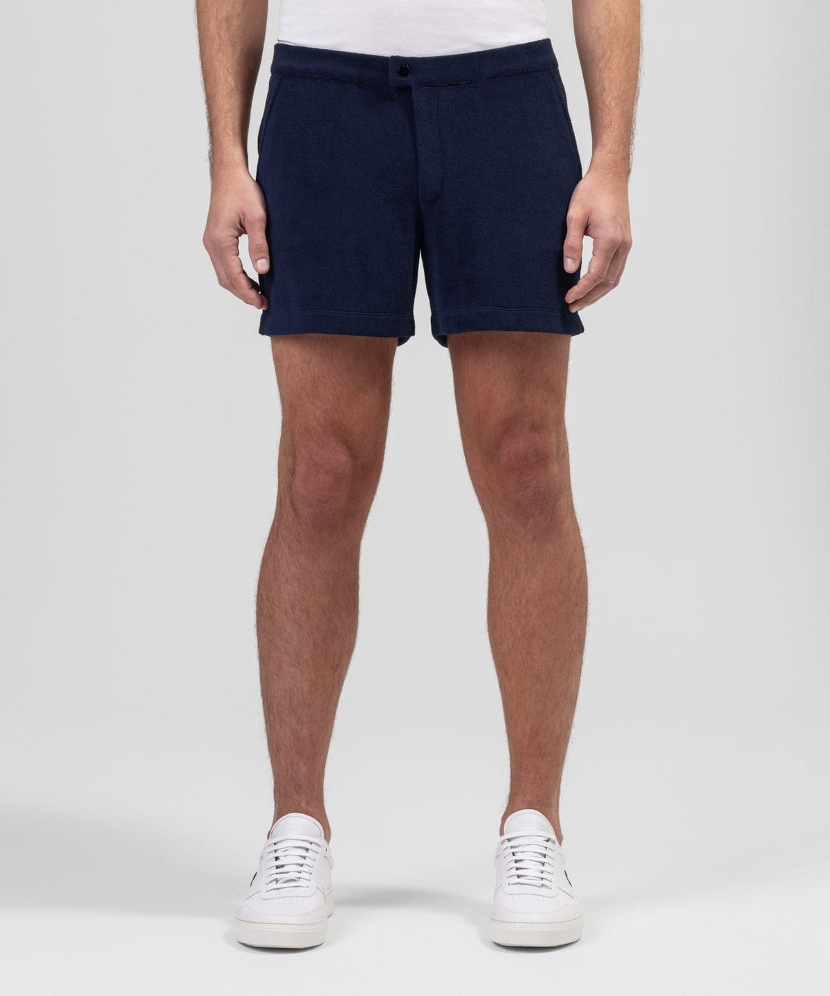Cotton Terry Tennis Shorts: Navy