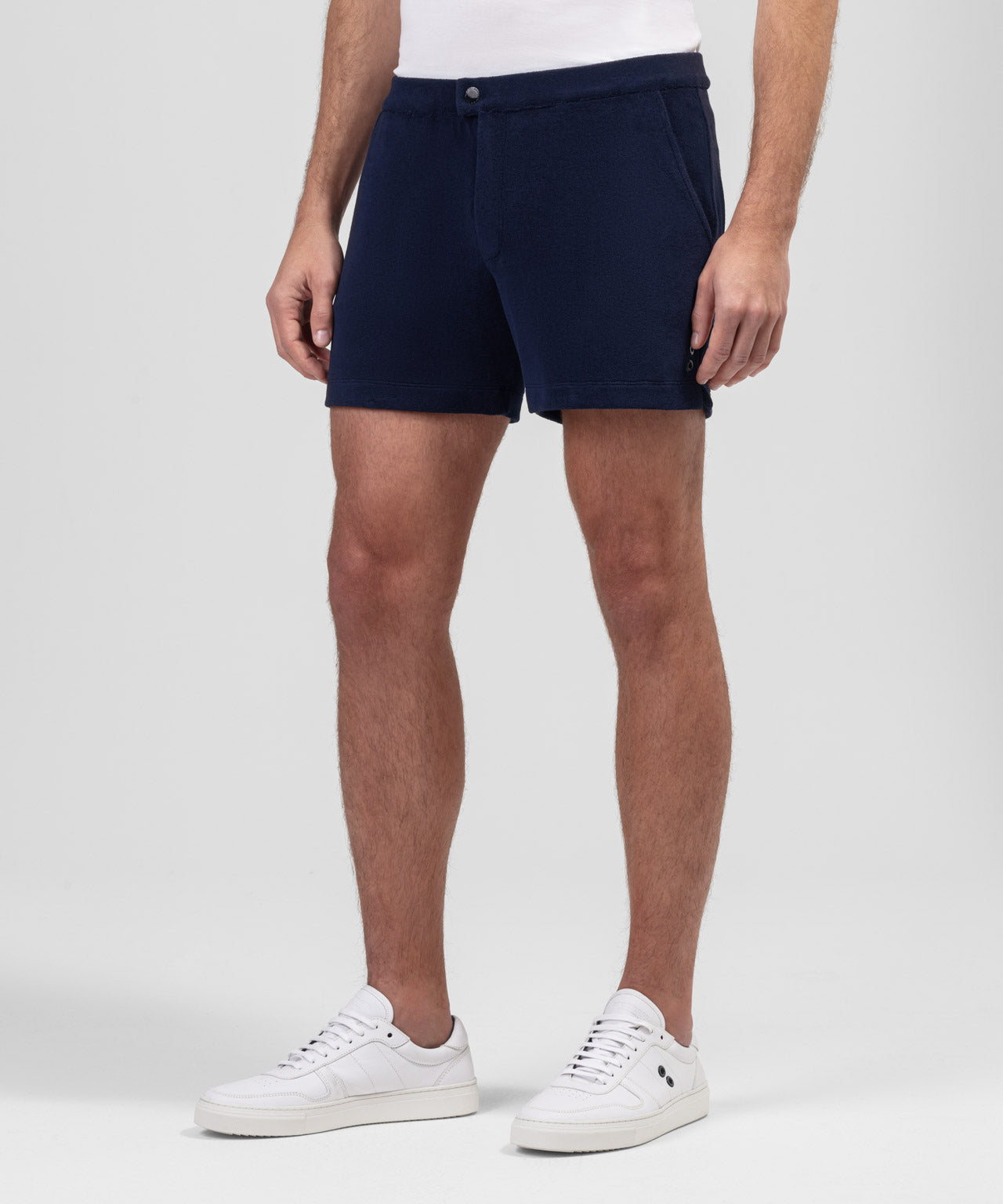 Cotton Terry Tennis Shorts: Navy