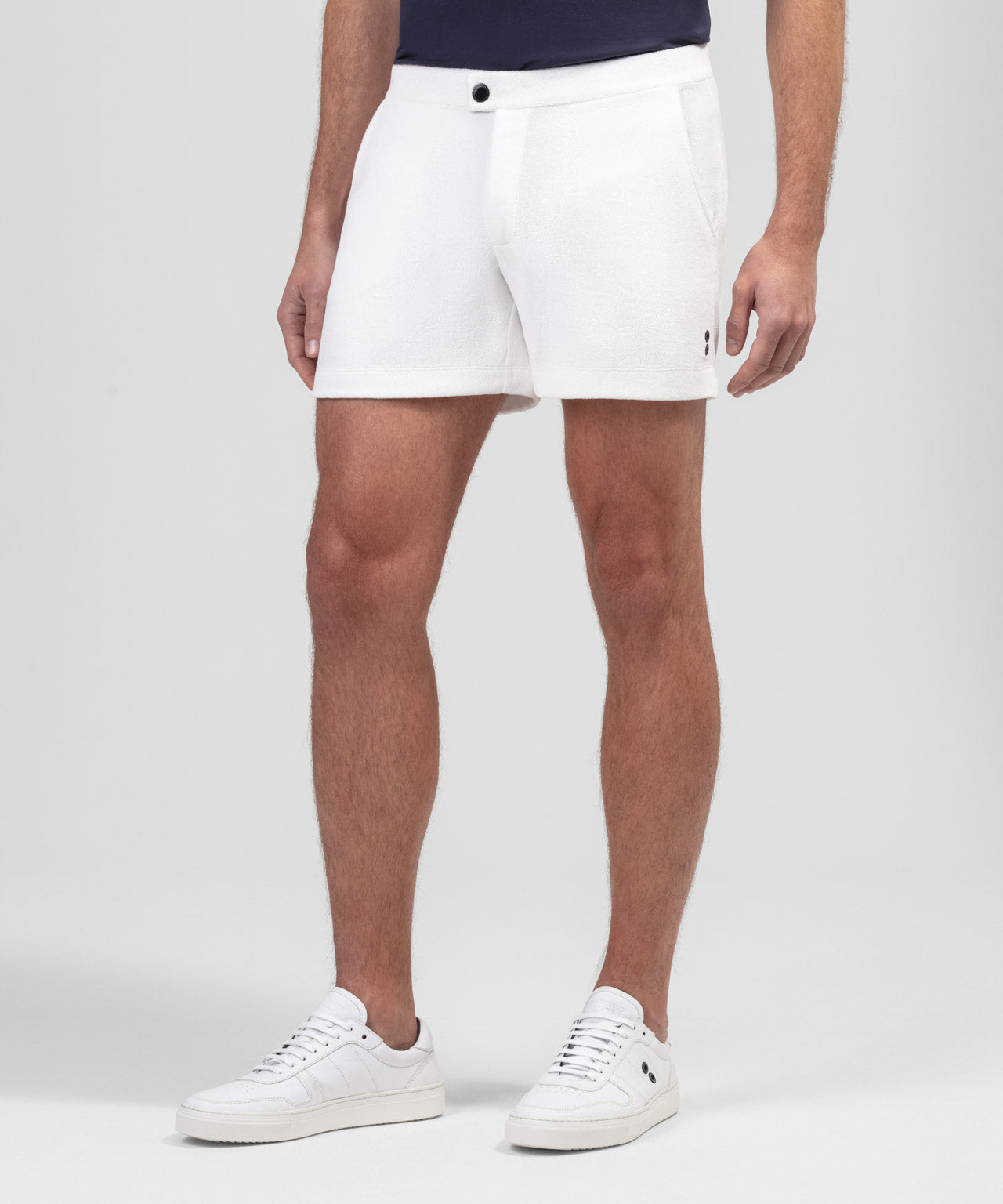 Cotton Terry Tennis Shorts: Off White