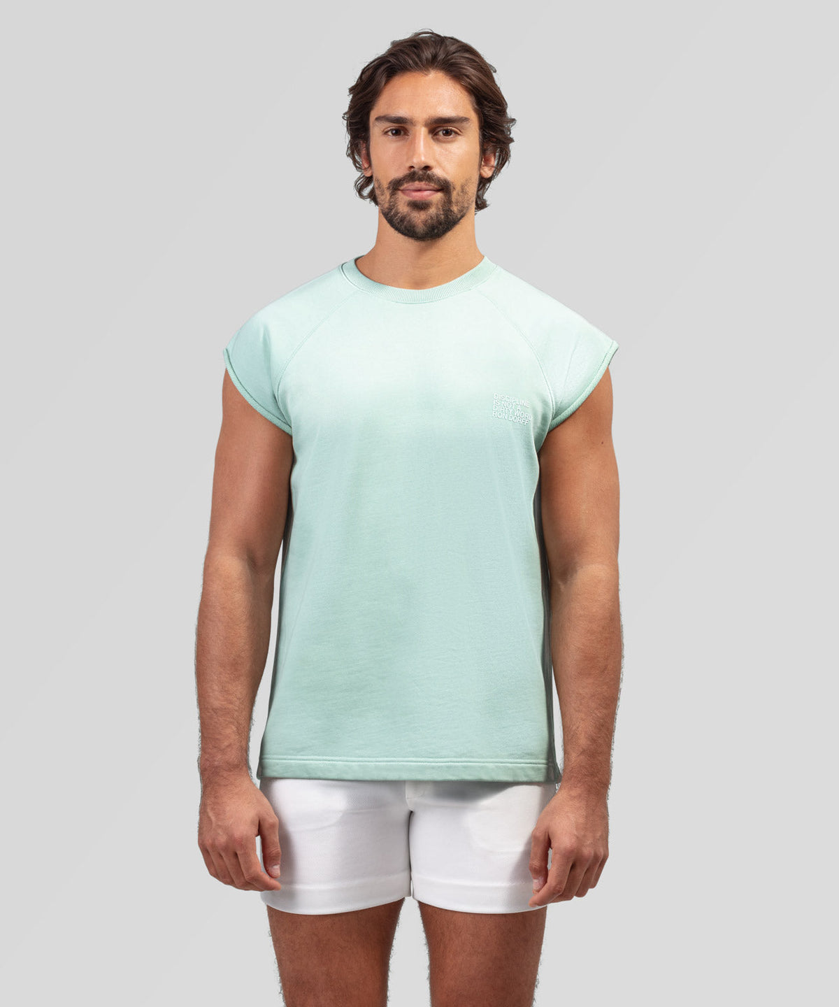 Organic Cotton Sleeveless Sweatshirt DISCIPLINE: Pistachio Green