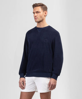 Terry Cotton Sweatshirt: Navy