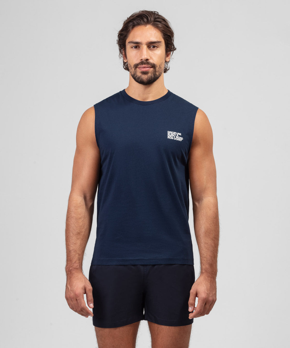 Organic Cotton Sleeveless T-Shirt DISCIPLINE: Navy
