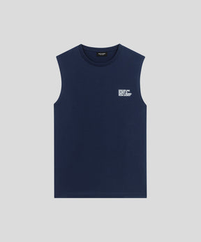 Organic Cotton Sleeveless T-Shirt DISCIPLINE: Navy