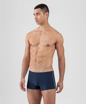 Swim Trunks with Side Pipings: Navy