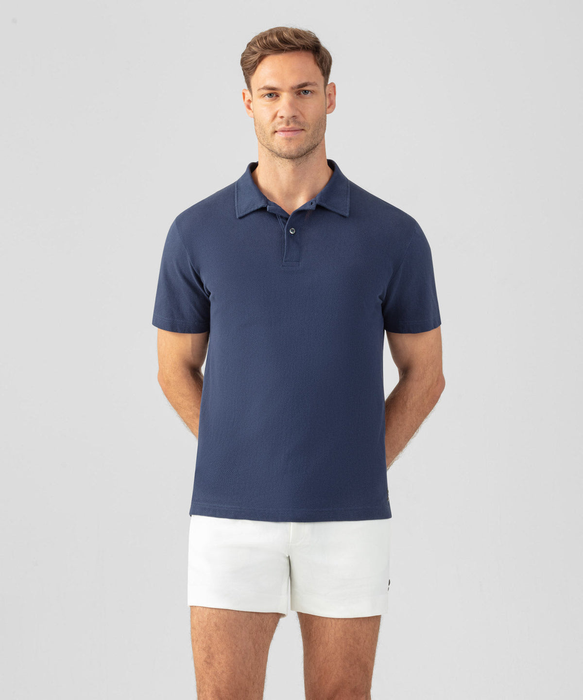 Cotton Mesh RD Polo: Deep Ocean