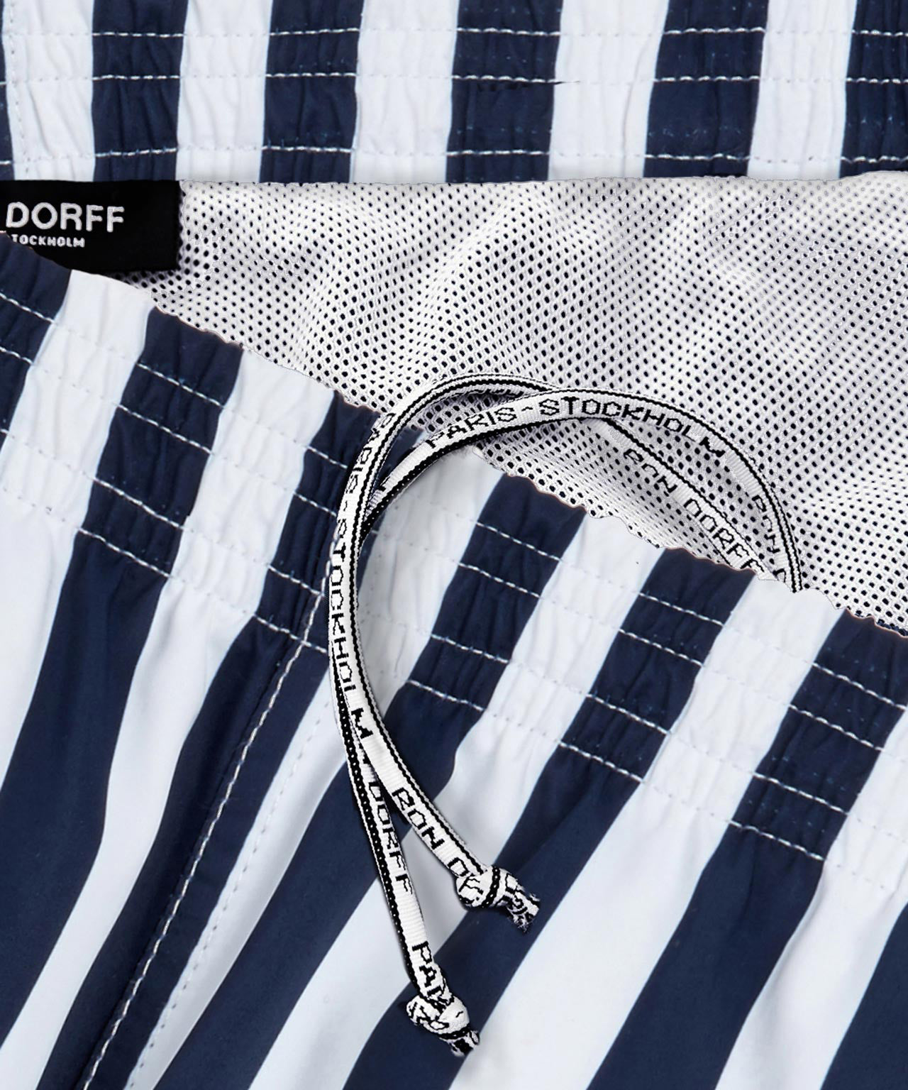 Recycled Polyester Swim Shorts: Navy/White