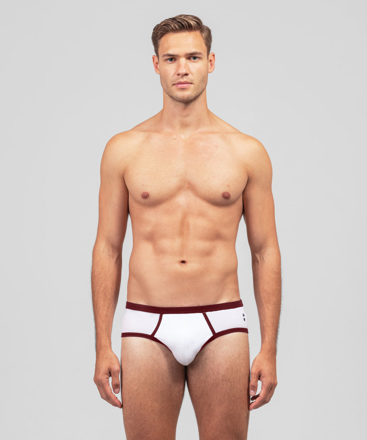 Y-Front Sports Briefs: Amalfi Red / White